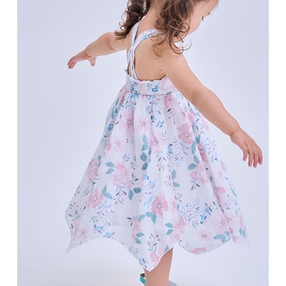 Rachel Zoe Garden Dress 2T Handkerchief Hem Floral Print Sleeveless Party Vacay - Picture 3 of 11